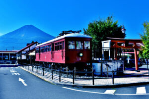 河口湖駅からの富士山